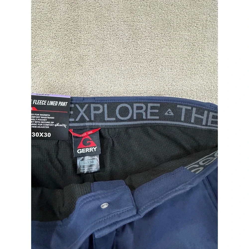 Gerry Venture Fleece Lined Performance Stretch Pants Men's 30x30 Blue NEW - Picture 5 of 14